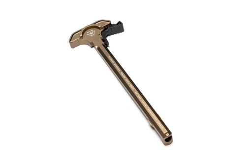Strike Industries SI-ARCH-EL-FDE FDE Charging Handle with BK Extended Latch combo, tactical firearm accessory in flat dark earth color.