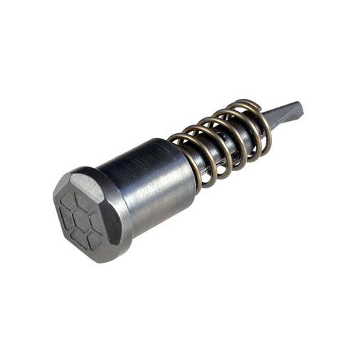 Strike Industries SI-AR-FA-BK AR Forward Assist Hex Design Steel Construction in Black, firearm accessory with steel construction and hex design on the face.