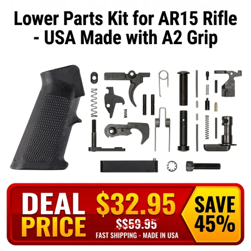 TacFire LPK01-USA Lower Parts Kit for AR15 Rifle - USA Made with A2 Grip