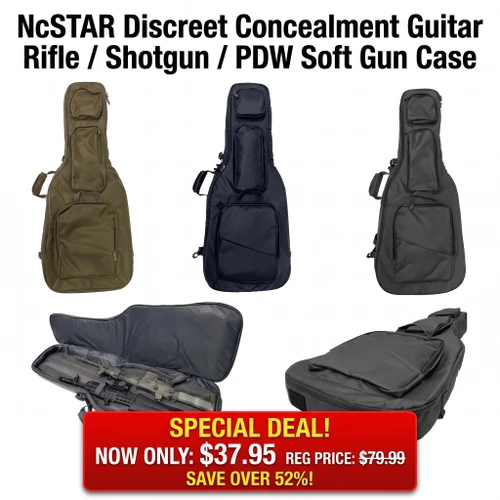 NcSTAR CVDG3049 Discreet Concealment Guitar Rifle/Shotgun/PDW - .223/5.56 Soft Gun Case