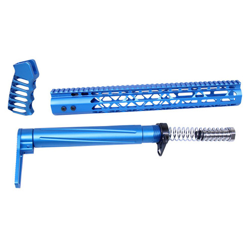 Guntec USA AIRLITE-SET-308-BLUE Guntec USA AIRLITE-SET-308-BLUE AR .308 AIR Lite Series Complete Furniture Set (Anodized Blue) AIRLITE-SET-308-BLUE