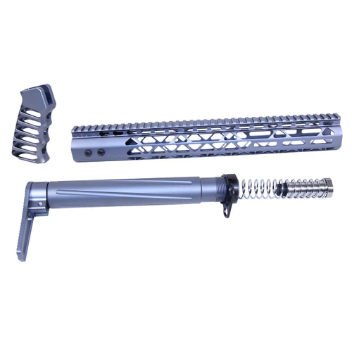 Guntec USA AIRLITE-SET-308-GREY Guntec USA AIRLITE-SET-308-GREY AR .308 AIR Lite Series Complete Furniture Set (Anodized Grey) AIRLITE-SET-308-GREY