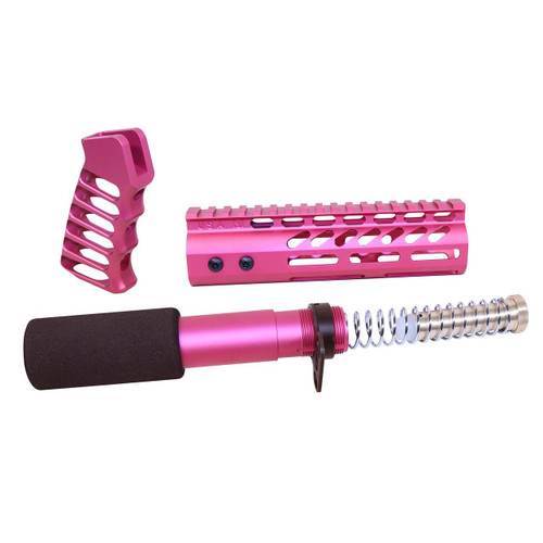 Guntec USA AR-PISTOL-SET-MLK-ROSE Guntec USA AR-PISTOL-SET-MLK-ROSE 223/5.56 Rifle Pistol Furniture Set (Anodized Rose) AR-PISTOL-SET-MLK-ROSE