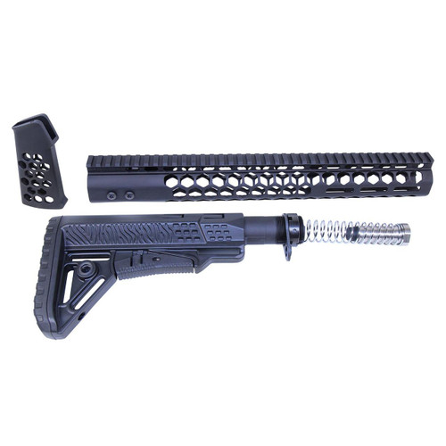 Guntec USA HC-SET-G2-308 Guntec USA HC-SET-G2-308 AR .308 "Honeycomb" Series Complete Furniture Set (Gen 2) (Anodized Black) HC-SET-G2-308