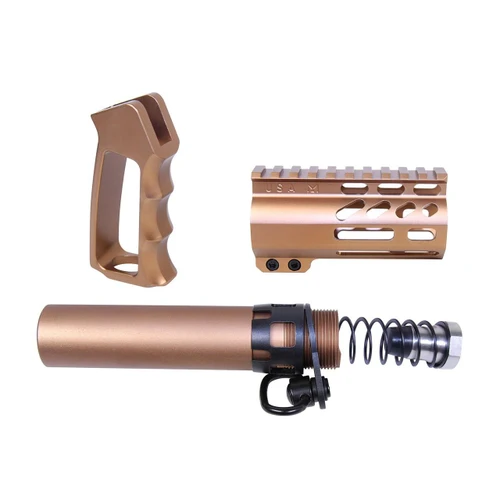 Guntec USA MICRO-P-SET-BRZ Guntec USA MICRO-P-SET-BRZ AR-15 Micro Pistol Furniture Set (Anodized Bronze) MICRO-P-SET-BRZ