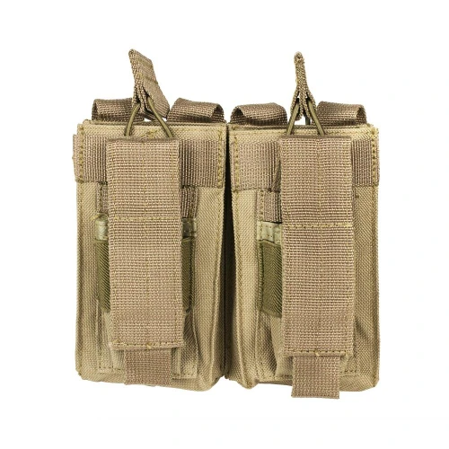NcStar NcSTAR CVAR2MP2927T 223/556 Double Mag Pouch, tactical beige double magazine pouch with adjustable straps and MOLLE attachments for ammunition storage.