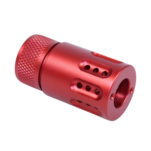 Guntec USA 1326-MB-P-MINI-308-RED Guntec USA 1326-MB-P-MINI-308-RED AR .308 Cal Mini Slip Over Barrel Shroud With Multi Port Muzzle Brake (Anodized Red) 1326-MB-P-MINI-308-RED