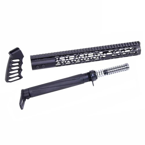 Guntec USA AIRLITE-SET Guntec USA AIRLITE-SET 223/5.56 Rifle AIR Lite Skeletonized Series Complete Furniture Set (Anodized Black) AIRLITE-SET