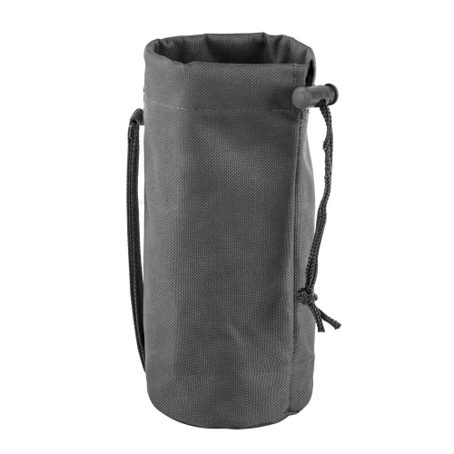 NcStar NcSTAR CVBP2966U Molle Hydration Bottle Pouch, a gray nylon tactical storage pouch with drawstring closure and adjustable side straps for easy carrying and hydration bottle protection.