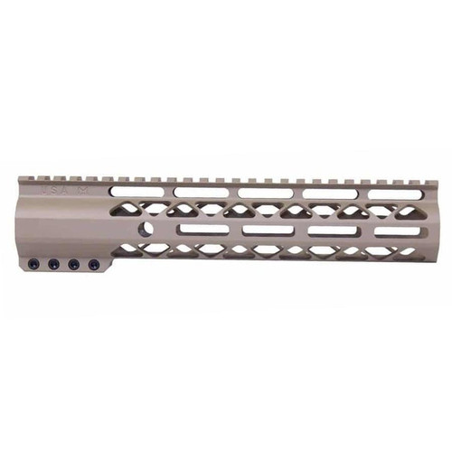  Guntec USA GT-10ALC-FDE 10" AIR-LOK Series M-LOK Compression Free Floating Handguard With Monolithic Top Rail (Flat Dark Earth) 