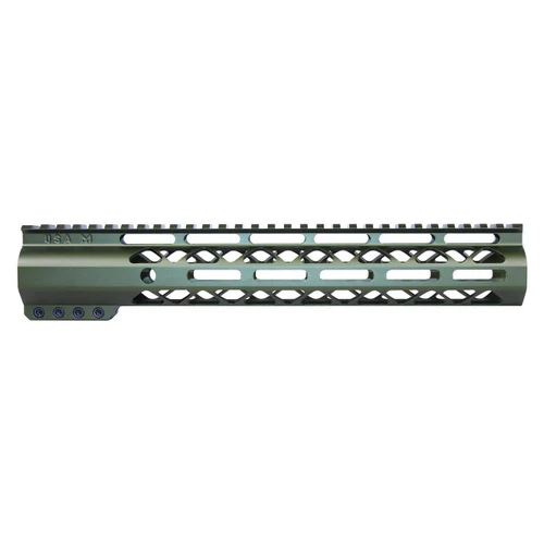 Guntec USA GT-10ALC-GREEN Guntec USA GT-10ALC-GREEN 10" AIR-LOK Series M-LOK Compression Free Floating Handguard With Monolithic Top Rail (Anodized Green) GT-10ALC-GREEN