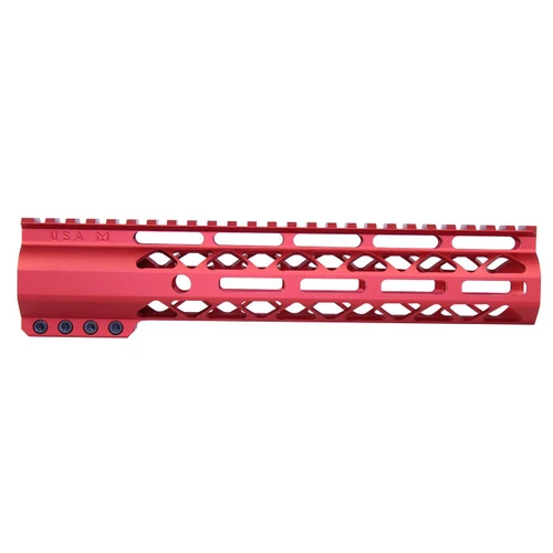 Guntec USA GT-10ALC-RED Guntec USA GT-10ALC-RED 10" AIR-LOK Series M-LOK Compression Free Floating Handguard With Monolithic Top Rail (Anodized Red) GT-10ALC-RED