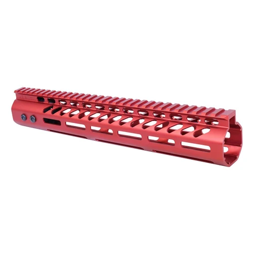 Guntec USA GT-12MLK-308-RED Guntec USA GT-12MLK-308-RED 12" Ultra Lightweight Thin M-LOK System Free Floating Handguard With Monolithic Top Rail (.308 Cal) (Anodized Red) GT-12MLK-308-RED