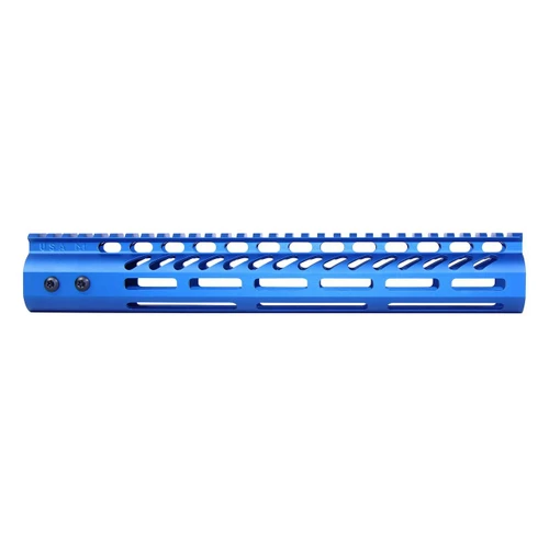 Guntec USA GT-12MLK-BLUE Guntec USA GT-12MLK-BLUE 12" Ultra Lightweight Thin M-LOK System Free Floating Handguard With Monolithic Top Rail (Anodized Blue) GT-12MLK-BLUE