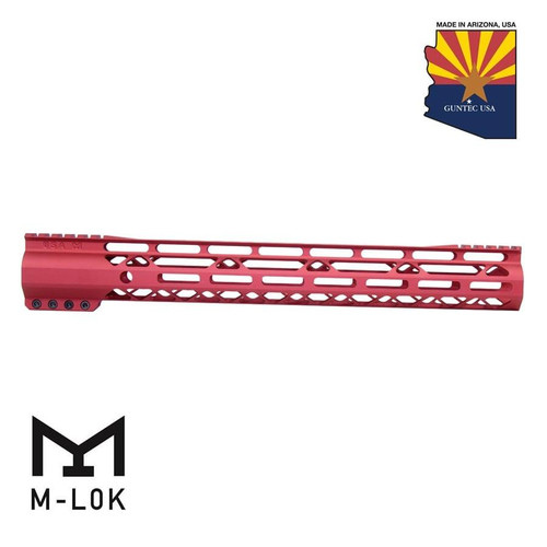 Guntec USA GT-15ALC-G2-RED Guntec USA GT-15ALC-G2-RED 15" AIR-LOK Series M-LOK Compression Free Floating Handguard With Monolithic Top Rail (Gen 2) (Anodized Red) GT-15ALC-G2-RED