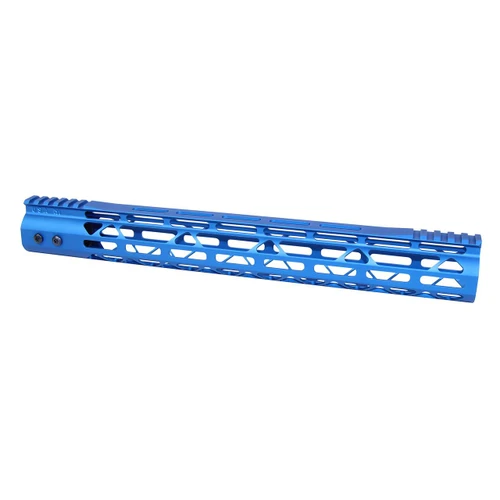 Guntec USA GT-15MDLTE-BLUE Guntec USA GT-15MDLTE-BLUE 15" MOD LITE Skeletonized Series M-LOK Free Floating Handguard With Monolithic Top Rail (Anodized Blue) GT-15MDLTE-BLUE