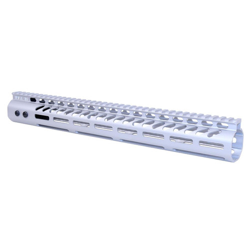  Guntec USA GT-15MLK-308-CLEAR 15" Ultra Lightweight Thin M-LOK System Free Floating Handguard With Monolithic Top Rail (.308 Cal) (Anodized Clear) 