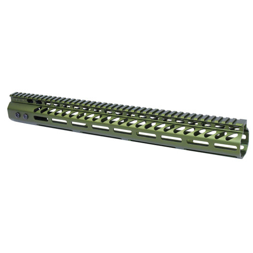 Guntec USA GT-16.5MLK-308-GREEN Guntec USA GT-16.5MLK-308-GREEN 16.5" Ultra Lightweight Thin M-LOK Free Floating Handguard With Monolithic Top Rail (.308 Cal) (Anodized Green) GT-16.5MLK-308-GREEN