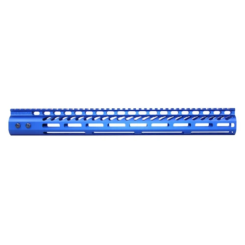 Guntec USA GT-16.5MLK-BLUE Guntec USA GT-16.5MLK-BLUE 16.5" Ultra Lightweight Thin M-LOK System Free Floating Handguard With Monolithic Top Rail (Anodized Blue) GT-16.5MLK-BLUE