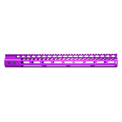 Guntec USA GT-16.5MLK-PURPLE Guntec USA GT-16.5MLK-PURPLE 16.5" Ultra Lightweight Thin M-LOK System Free Floating Handguard With Monolithic Top Rail (Anodized Purple) GT-16.5MLK-PURPLE