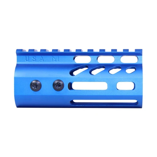 Guntec USA GT-4MLK-BLUE Guntec USA GT-4MLK-BLUE 4" Ultra Lightweight Thin M-LOK Free Floating Handguard With Monolithic Top Rail (Anodized Blue) GT-4MLK-BLUE