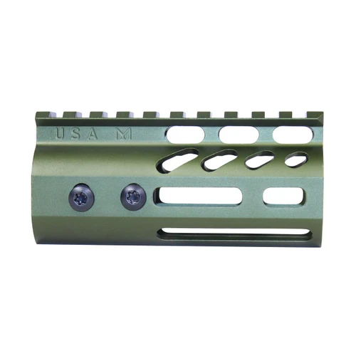 Guntec USA GT-4MLK-GREEN Guntec USA GT-4MLK-GREEN 4" Ultra Lightweight Thin M-LOK Free Floating Handguard With Monolithic Top Rail (Anodized Green) GT-4MLK-GREEN