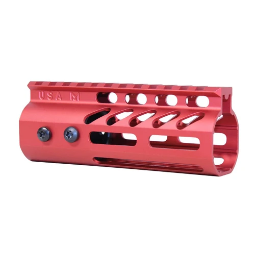 Guntec USA GT-5MLK-RED Guntec USA GT-5MLK-RED 5" Ultra Lightweight Thin M-LOK Free Floating Handguard With Monolithic Top Rail (Anodized Red) GT-5MLK-RED