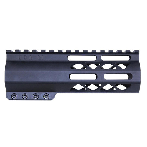  Guntec USA GT-6ALC 6" AIR-LOK Series M-LOK Compression Free Floating Handguard With Monolithic Top Rail (Anodized Black) 