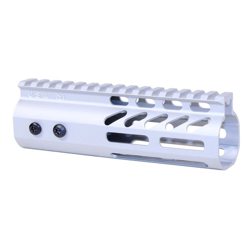  Guntec USA GT-6MLK-CLEAR 6" Ultra Lightweight Thin M-LOK Free Floating Handguard With Monolithic Top Rail (Anodized Clear) 