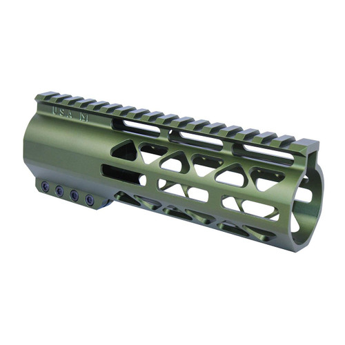 Guntec USA GT-7ALC-308-GREEN Guntec USA GT-7ALC-308-GREEN 7" AIR-LOK Series M-LOK Compression Free Floating Handguard With Monolithic Top Rail (.308 Cal) (Anodized Green) GT-7ALC-308-GREEN
