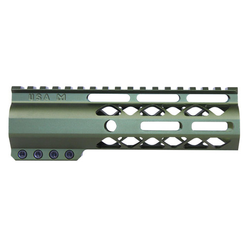  Guntec USA GT-7ALC-GREEN 7" AIR-LOK Series M-LOK Compression Free Floating Handguard With Monolithic Top Rail (Anodized Green) 