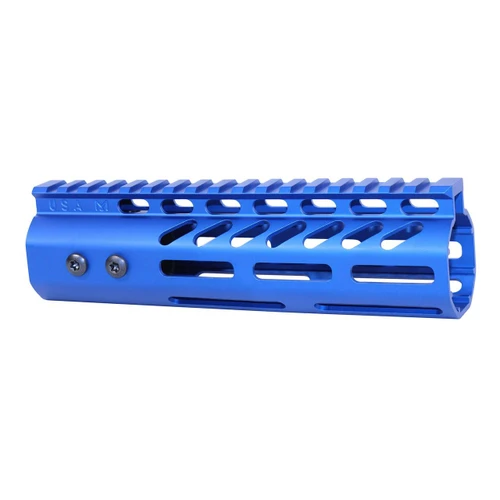 Guntec USA GT-7MLK-308-BLUE Guntec USA GT-7MLK-308-BLUE 7" Ultra Lightweight Thin M-LOK System Free Floating Handguard With Monolithic Top Rail (.308 Cal) (Anodized Blue) GT-7MLK-308-BLUE