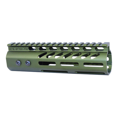  Guntec USA GT-7MLK-308-GREEN 7" Ultra Lightweight Thin M-LOK System Free Floating Handguard With Monolithic Top Rail (.308 Cal) (Anodized Green) 