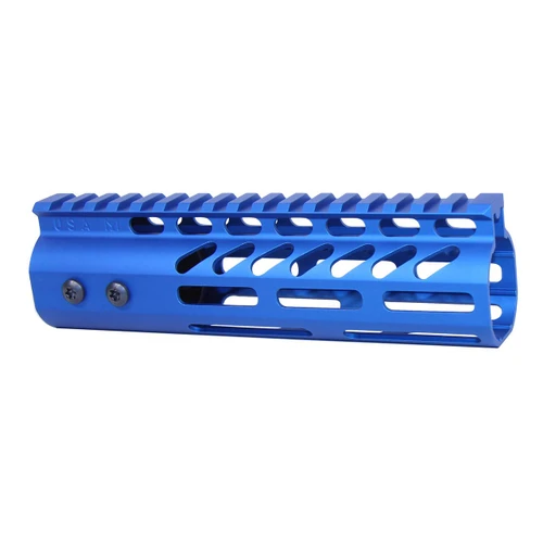 Guntec USA GT-7MLK-BLUE Guntec USA GT-7MLK-BLUE 7" Ultra Lightweight Thin M-LOK Free Floating Handguard With Monolithic Top Rail (Anodized Blue) GT-7MLK-BLUE