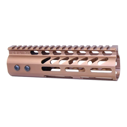 Guntec USA GT-7MLK-BRZ Guntec USA GT-7MLK-BRZ 7" Ultra Lightweight Thin M-LOK Free Floating Handguard With Monolithic Top Rail (Anodized Bronze) GT-7MLK-BRZ
