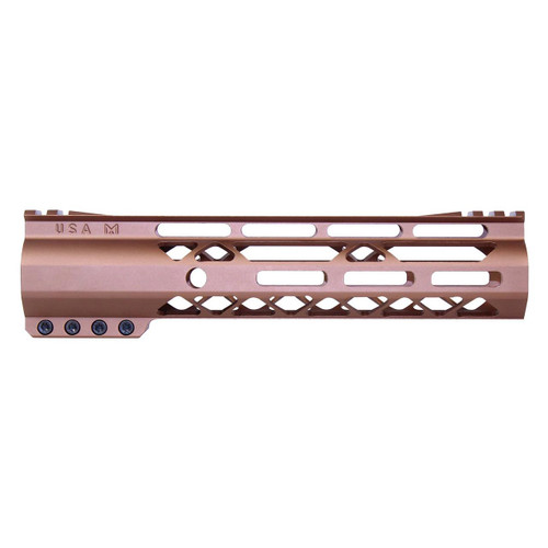  Guntec USA GT-9ALC-G2-BRZ 9" AIR-LOK Series M-LOK Compression Free Floating Handguard With Monolithic Top Rail (Gen 2) (Anodized Bronze) 