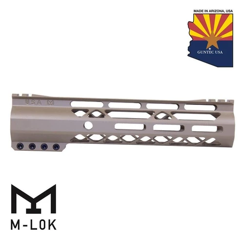 Guntec USA GT-9ALC-G2-FDE Guntec USA GT-9ALC-G2-FDE 9" AIR-LOK Series M-LOK Compression Free Floating Handguard With Monolithic Top Rail (Gen 2) (Flat Dark Earth) GT-9ALC-G2-FDE