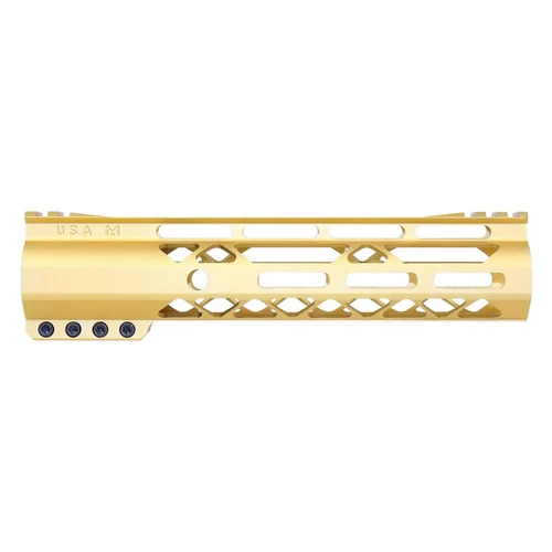 Guntec USA GT-9ALC-G2-GOLD Guntec USA GT-9ALC-G2-GOLD 9" AIR-LOK Series M-LOK Compression Free Floating Handguard With Monolithic Top Rail (Gen 2) (Anodized Gold) GT-9ALC-G2-GOLD