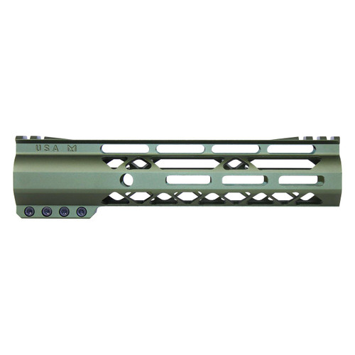  Guntec USA GT-9ALC-G2-GREEN 9" AIR-LOK Series M-LOK Compression Free Floating Handguard With Monolithic Top Rail (Gen 2) (Anodized Green) 