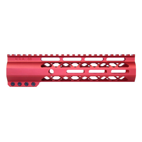 Guntec USA GT-9ALC-RED Guntec USA GT-9ALC-RED 9" AIR-LOK Series M-LOK Compression Free Floating Handguard With Monolithic Top Rail (Anodized Red) GT-9ALC-RED