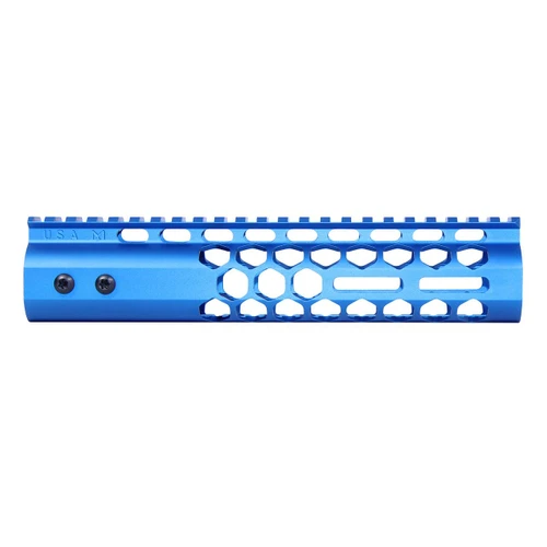 Guntec USA GT-9HC-AL-MLK-BLUE Guntec USA GT-9HC-AL-MLK-BLUE 9" Air Lite Series 'Honeycomb' M-LOK Free Floating Handguard With Monolithic Top Rail (Anodized Blue) GT-9HC-AL-MLK-BLUE