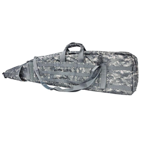 NcStar NcSTAR CVDB2912D Drag Bag, tactical rifle bag with camouflage pattern, adjustable straps, carrying handles, and multiple storage compartments.