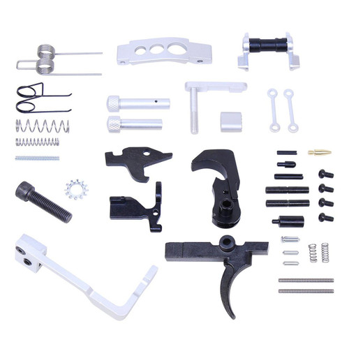  Guntec USA LPK-ENH-CLEAR 223/5.56 Rifle Enhanced Lower Parts Kit With Upgrades (Anodized Clear) 