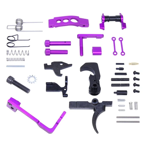 Guntec USA LPK-ENH-PURPLE Guntec USA LPK-ENH-PURPLE 223/5.56 Rifle Enhanced Lower Parts Kit With Upgrades (Anodized Purple) LPK-ENH-PURPLE