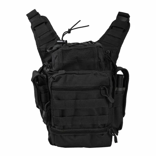 NcStar CVFRB2918B PVC First Responders Utility Bag, black tactical emergency response bag with multiple compartments and adjustable straps.
