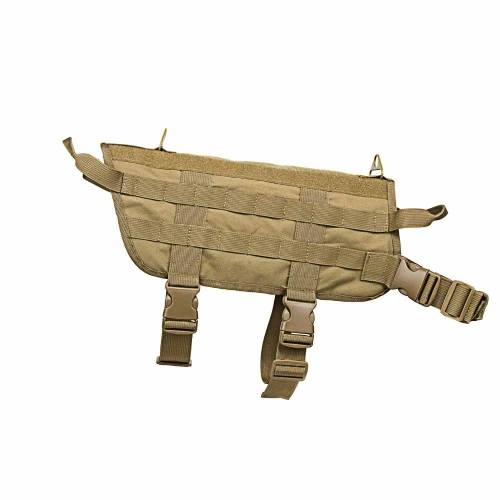 NcStar NcSTAR CVK93005TM K9 Tactical Vest/Tan /Medium, image of a tan tactical vest with adjustable straps and MOLLE webbing for modular attachment.