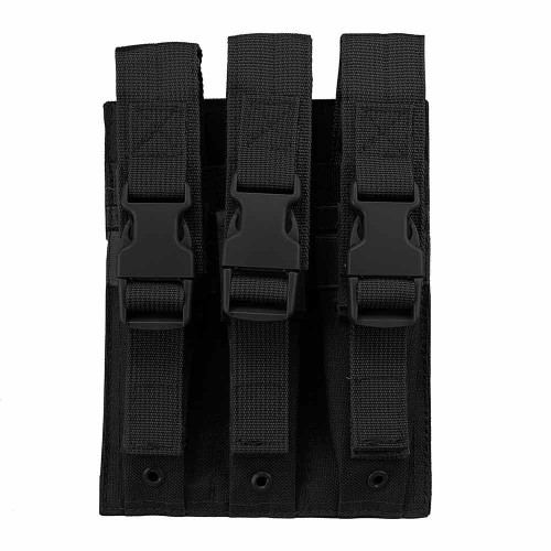 NcStar NcSTAR CVMP3030B 9Mm & .40 S&W Hicap Triple Magazine Pouch, black adjustable magazine holder with three compartments and secure buckle closures.