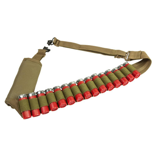 NcStar AASHT NcSTAR AASHT Shotgun Bandolier Sling With Sling Swivel Hardware - Tan AASHT