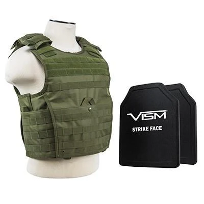 NcStar BPCVPCVX2963G-A Vism By Ncstar BPCVPCVX2963G-A Expert Plate Carrier Vest (Med-2Xl) With 10"X12" Level Iii+ PE Shooters Cut 2X Hard Ballistic Plates/ Large BPCVPCVX2963G-A