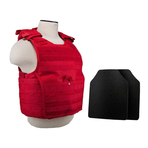 NcStar BUCCVPCVX2963R-A Vism By Ncstar BUCCVPCVX2963R-A Expert Plate Carrier Vest (Med-2Xl) With 10"X12" Level Iiia Shooters Cut 2X Hard Ballistic Panels BUCCVPCVX2963R-A